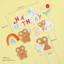 Load image into Gallery viewer, Bear Candle Birthday Cake Props Topper Card Cute Fantasy Cup Dessert Smiley Love Bear Table Dress Up Cake Props Party Cake Decor Supplies Toppers Birthday Cupcake Topper Various Cake Decorations for Birthday Party Photo Prop