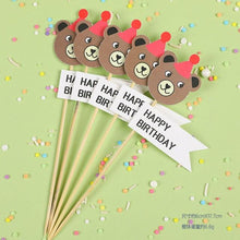 Load image into Gallery viewer, Bear Candle Birthday Cake Props Topper Card Cute Fantasy Cup Dessert Smiley Love Bear Table Dress Up Cake Props Party Cake Decor Supplies Toppers Birthday Cupcake Topper Various Cake Decorations for Birthday Party Photo Prop