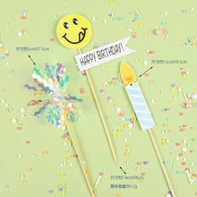 Load image into Gallery viewer, Bear Candle Birthday Cake Props Topper Card Cute Fantasy Cup Dessert Smiley Love Bear Table Dress Up Cake Props Party Cake Decor Supplies Toppers Birthday Cupcake Topper Various Cake Decorations for Birthday Party Photo Prop