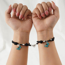 Load image into Gallery viewer, Beautiful Bracelets Set For Couple Mutual Attraction Braided Rope Couple Bracelets Blue Butterfly Relationship Matching Bracelet Set Heart Magnet Mutual Attraction Rope Bracelets Lover Gifts For Best Friend Women Men