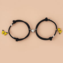 Load image into Gallery viewer, Beautiful Bracelets Set For Couple Mutual Attraction Braided Rope Couple Bracelets Blue Butterfly Relationship Matching Bracelet Set Heart Magnet Mutual Attraction Rope Bracelets Lover Gifts For Best Friend Women Men