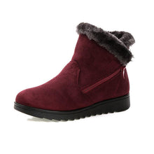 Load image into Gallery viewer, Beautiful Red Womens Ankle Boots New Fashion Waterproof Platform Winter Warm Snow Boots Outdoor Warm Mid-Calf Boot Non-Slip Water Resistant Winter Cold Weather Elegant Shoes