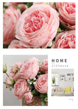 Load image into Gallery viewer, Beautiful Rose Peony Artificial Silk Eucalyptus Fake Flowers Small bouquet Flores Home Party Spring Wedding Decoration Artificial Silk Rose Flower Bouquet Lifelike Fake Rose for Wedding Home Party Decoration Event Gift