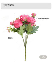 Load image into Gallery viewer, Beautiful Rose Peony Artificial Silk Eucalyptus Fake Flowers Small bouquet Flores Home Party Spring Wedding Decoration Artificial Silk Rose Flower Bouquet Lifelike Fake Rose for Wedding Home Party Decoration Event Gift