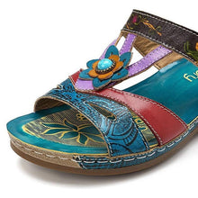 将图片加载到图库查看器,Beautiful Women Sandals Ethnic Flower Summer Shoes Casual Beach Shoes Flip Flop Platform Sandals Slip On Mules Slide Shoes Wide With Platform Sandals With Flower Casual Loafers Shoes