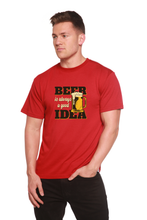 Load image into Gallery viewer, Beer Idea Men's Bamboo Viscose/Organic Cotton Short Sleeve Graphic T-Shirt
