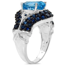 Load image into Gallery viewer, 5.02 Carat Genuine Blue Topaz & Blue Sapphire .925 Sterling Silver Ring