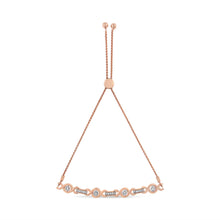 Load image into Gallery viewer, 14K Yellow Gold Plated .925 Sterling Silver Channel Set Diamond Accent Twist 4â€-10†Adjustable Bolo Bracelet (I-J Color, I3 Clarity)