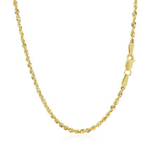 Load image into Gallery viewer, 10K Yellow Gold Hollow Diamond Cut Rope Chain (2.00 mm)