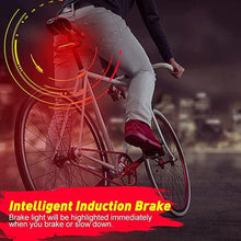 Load image into Gallery viewer, Bicycle Alarm Taillight Anti Theft USB Rechargeable Bicycle Rear Tail Light Turn Signal Warning Cycling Light Bike Alarm With Remote Rechargeable Rear Bike Light Waterproof Auto ON/Off Bicycle Lights Bike Turn Signals Brake Light