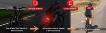 Load image into Gallery viewer, Bicycle Alarm Taillight Anti Theft USB Rechargeable Bicycle Rear Tail Light Turn Signal Warning Cycling Light Bike Alarm With Remote Rechargeable Rear Bike Light Waterproof Auto ON/Off Bicycle Lights Bike Turn Signals Brake Light