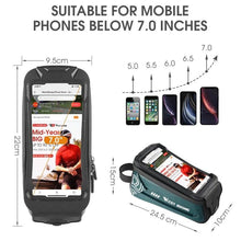 将图片加载到图库查看器,Bicycle Bag Phone Bag Waterproof Front Frame Cycling Bag Sensitive Touch Screen Road Bike Bag Bicycle Phone Bag Bike Phone Holder EVA Waterproof Handlebar Bag With Sensitive Bike Phone Front Frame Bag Bicycle Bag Phone Mount Top Tube Bag Bike 6.0-7.4 Inch