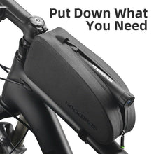 Load image into Gallery viewer, Bicycle Bag Waterproof Cycling Top Front Tube Frame Bag Large Capacity Road Bicycle Black Bike Accessories Top Tube Bike Bag Waterproof Bike Front Frame Bike Bag Bicycle Top Tube Bag Cycling Accessories