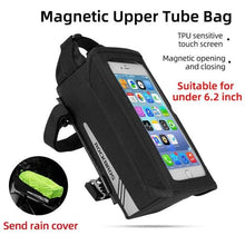 Load image into Gallery viewer, Bicycle Bag Waterproof Touch Screen Cycling Bag Top Front Tube Frame Road Bike Bag 6.5 Phone Case Bike Accessories Bike Phone Top Tube Bag Bicycle Front Frame Storage Bag Cell Phone Mount Holder Bag Case With Touch Screen Waterproof