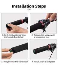 Load image into Gallery viewer, Bicycle Grips Rubber Handle Anti-Skid Cycling Handlebar Cuffs Lock Aluminum Alloy Bike Lock-On Mountain Bike Grips Bicycle Handlebar Locking Grips Non-Slip Handle Grips