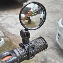 Load image into Gallery viewer, Bicycle Handlebar Rearview Mirror Portable Universal Adjustable Bike Rearview Mirror Wide-Angle Convex Mirror Rear View Safe Mirrors Adjustable Rotatable Handlebars Mounted Plastic Convex Mirror For Mountain