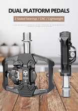 将图片加载到图库查看器,Bicycle Lock Pedal 2 In 1 With Free Cleat For Road Bikes Aluminum Anti-slip Sealed Bearing Lock Accessories Bike Clip In Pedals Cleats Included Suitable For Spin Bike Exercise Bike Indoor Bike