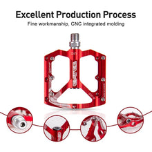 Load image into Gallery viewer, Bicycle Pedal CNC Aluminum Alloy Flat Bicycle Platform Pedal Light Non-Slip Pedal Mountain Bike Riding Pedal Mountain Bike Pedals Sealed Bearing Aluminum Alloy Flat Pedals Road Bicycle Pedals