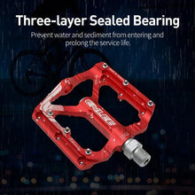 Load image into Gallery viewer, Bicycle Pedal CNC Aluminum Alloy Flat Bicycle Platform Pedal Light Non-Slip Pedal Mountain Bike Riding Pedal Mountain Bike Pedals Sealed Bearing Aluminum Alloy Flat Pedals Road Bicycle Pedals