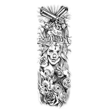 Load image into Gallery viewer, Big Realistic Tiger Tattoo Waterproof Temporary Dragon Flower Sticker Full Arm Large Size Sleeve Big Luxury Design For Mens
