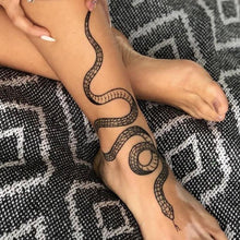 将图片加载到图库查看器,Big Size Black Snake Temporary Tattoo Stickers Body Waist Waterproof Realistic Dark Tattoo For Womens