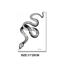 将图片加载到图库查看器,Big Size Black Snake Temporary Tattoo Stickers Body Waist Waterproof Realistic Dark Tattoo For Womens