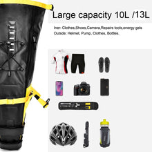 将图片加载到图库查看器,Bike Bag Waterproof Large Capacity Bicycle Bag Cycling Foldable Road Trunk Bike Packing Large Bike Bags Waterproof Bike Bag Under Seat Roll Up Cycling Rear Tail Pack Black 13L