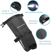 将图片加载到图库查看器,Bike Bag Waterproof Large Capacity Bicycle Bag Cycling Foldable Road Trunk Bike Packing Large Bike Bags Waterproof Bike Bag Under Seat Roll Up Cycling Rear Tail Pack Black 13L