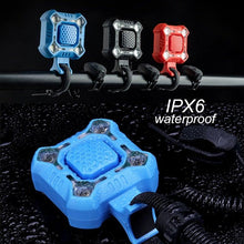 Load image into Gallery viewer, Bike Bell 4 Lamp Cycling Light 1200mAh Electric Horn Waterproof USB Charging Loud Alarm Security Bicycle Bell Bright Eyes Fully Waterproof Lumen Rechargeable Mountain Road Bike Headlight