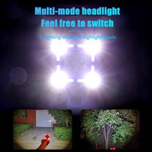 Load image into Gallery viewer, Bike Bell 4 Lamp Cycling Light 1200mAh Electric Horn Waterproof USB Charging Loud Alarm Security Bicycle Bell Bright Eyes Fully Waterproof Lumen Rechargeable Mountain Road Bike Headlight