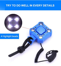 Load image into Gallery viewer, Bike Bell 4 Lamp Cycling Light 1200mAh Electric Horn Waterproof USB Charging Loud Alarm Security Bicycle Bell Bright Eyes Fully Waterproof Lumen Rechargeable Mountain Road Bike Headlight