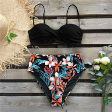 将图片加载到图库查看器,Bikini Female Swimsuit Women Swimwear Push Up Bikinis Set High Waist Swimming Suits Two Piece Set Women Swimsuit Solid Printed Bikini Push-Up Pad Swimwear Set Beachwear Ruffled Bathing Suit