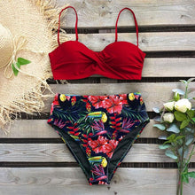 将图片加载到图库查看器,Bikini Female Swimsuit Women Swimwear Push Up Bikinis Set High Waist Swimming Suits Two Piece Set Women Swimsuit Solid Printed Bikini Push-Up Pad Swimwear Set Beachwear Ruffled Bathing Suit