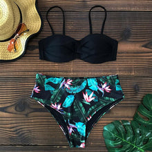 将图片加载到图库查看器,Bikini Female Swimsuit Women Swimwear Push Up Bikinis Set High Waist Swimming Suits Two Piece Set Women Swimsuit Solid Printed Bikini Push-Up Pad Swimwear Set Beachwear Ruffled Bathing Suit