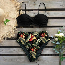 将图片加载到图库查看器,Bikini Female Swimsuit Women Swimwear Push Up Bikinis Set High Waist Swimming Suits Two Piece Set Women Swimsuit Solid Printed Bikini Push-Up Pad Swimwear Set Beachwear Ruffled Bathing Suit