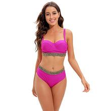 Load image into Gallery viewer, Bikini New 2 Piece Women Swimsuit Women's High Waist Bikini Set Fashion Puff Sleeve Swimwear Set Bathing Suits Solid Color Short Puff Sleeve Summer High Waist Cut Backless Bathing Suit Beachwear
