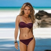 将图片加载到图库查看器,Bikini Push Up Swimwear Bikini Set Pink Swimwear Women Micro Swimsuit Female Bandage Bikini Beach Wear Swimming Two-Piece Swimsuit Summer Swimsuit for Women