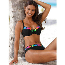 将图片加载到图库查看器,Bikini Set Swimwear Women Print Swimsuit Push Up Plus Size Bathing Suit Beachwear Women's Push-Up Bikini Set Padded Bikini Swimsuit