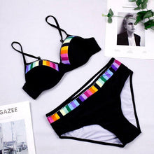 将图片加载到图库查看器,Bikini Set Swimwear Women Print Swimsuit Push Up Plus Size Bathing Suit Beachwear Women's Push-Up Bikini Set Padded Bikini Swimsuit