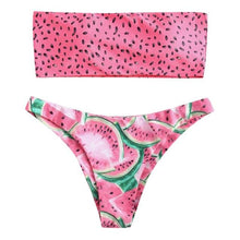 Load image into Gallery viewer, Bikini Set Women Low Waist Push-up Bikini Swimsuit Women's Push Up Front Bikini Swimsuit Elastic High Waist Bikini Set Bathing Suits 2 Piece Swimwear Bandage Bikini Sets Pink Swimwear Bathing Suit For Women
