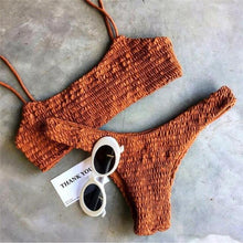 将图片加载到图库查看器,Bikini Set Women Swimwear Swimsuit for Women Bathing Suit Swimwear Beachwear Set Bikini Two Piece Push-up Pleated Padded Bra 2 Pieces Set Swimsuit Beach Bathing Suit Swimwear