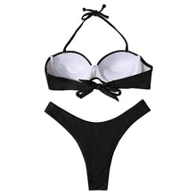 Load image into Gallery viewer, Bikini Swimwear Women Swimsuit Leopard Bikini Set Women's Halter Triangle Bikini Bottom Cheeky Two Piece Swimsuits Push Up Bathing Suit Female Summer Beach Wear