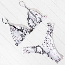 Load image into Gallery viewer, Bikini Swimwear Women Swimsuit Push Up Micro Bikinis Set Swimming Bathing Suit Beachwear Summer Thong Bottom Two Piece Bikini Double Shoulder Straps Cute Swimsuit Triangle Bathing Bikini