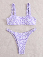 Load image into Gallery viewer, Bikini Women Orange Leopard Push Up Padded Thong Swimsuit Female Cut Out Bathing Suit Swimwear Padded Push up Thong Bikini Sets Swimsuits for Women