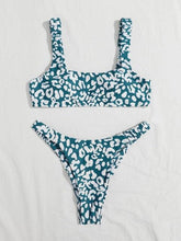 Load image into Gallery viewer, Bikini Women Orange Leopard Push Up Padded Thong Swimsuit Female Cut Out Bathing Suit Swimwear Padded Push up Thong Bikini Sets Swimsuits for Women
