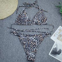 Load image into Gallery viewer, Bikini Women Push Up Swimsuit 3 Piece Bikini Set With Cover Up Women's Fashion 3 Piece Tie Dye Top Bikini Set Swimsuit Cover Up Skirt Swimwear Push Up Bather Swim Wear