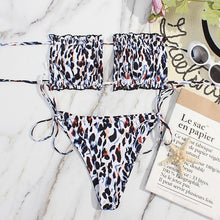 将图片加载到图库查看器,Bikini Women Swimsuit Female Low Waist Swimwear Women Beach Mini Thong Bikini Set Bathing Suit Women Thong Swimsuits Strapless 2 Piece Bikini String Tie Ruffle Brazilian Bathing Suit