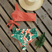 将图片加载到图库查看器,Bikini Women Swimwear Push Up Swimsuit One Shoulder Print Lightweight Bikini Set Bathing Suit Beach Swimming Suit High Waist Comfy One Shoulder Bikini Set Bathing Suit For Women
