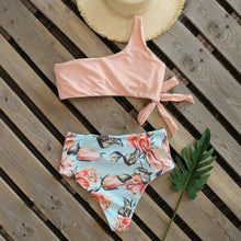 将图片加载到图库查看器,Bikini Women Swimwear Push Up Swimsuit One Shoulder Print Lightweight Bikini Set Bathing Suit Beach Swimming Suit High Waist Comfy One Shoulder Bikini Set Bathing Suit For Women