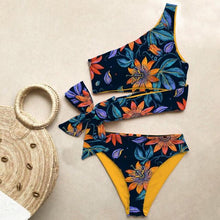 将图片加载到图库查看器,Bikini Women Swimwear Push Up Swimsuit One Shoulder Print Lightweight Bikini Set Bathing Suit Beach Swimming Suit High Waist Comfy One Shoulder Bikini Set Bathing Suit For Women